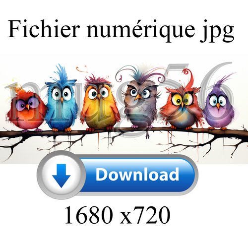 Design - fichier numérique - funny birds 01 - drôles d'oiseaux