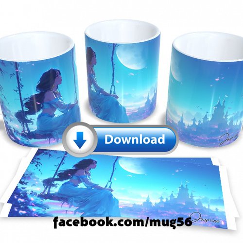 Design pour sublimation de mugs jpeg (fichier numérique) - jasmine aladdin 002