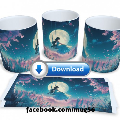 Design pour sublimation de mugs jpeg (fichier numérique) - jasmine aladdin 003