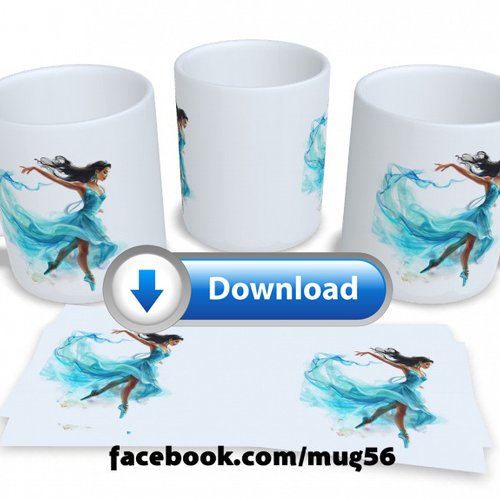 Design pour sublimation de mugs jpeg (fichier numérique) - jasmine aladdin danseuse 001