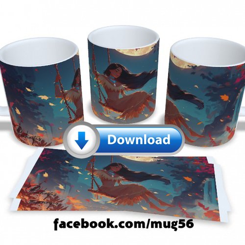 Design pour sublimation de mugs jpeg (fichier numérique) - pocahontas 002