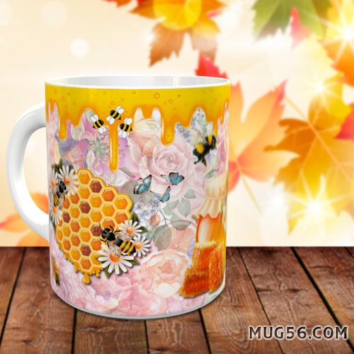 Design pour sublimation de mugs jpeg (fichier numérique) - abeilles 001
