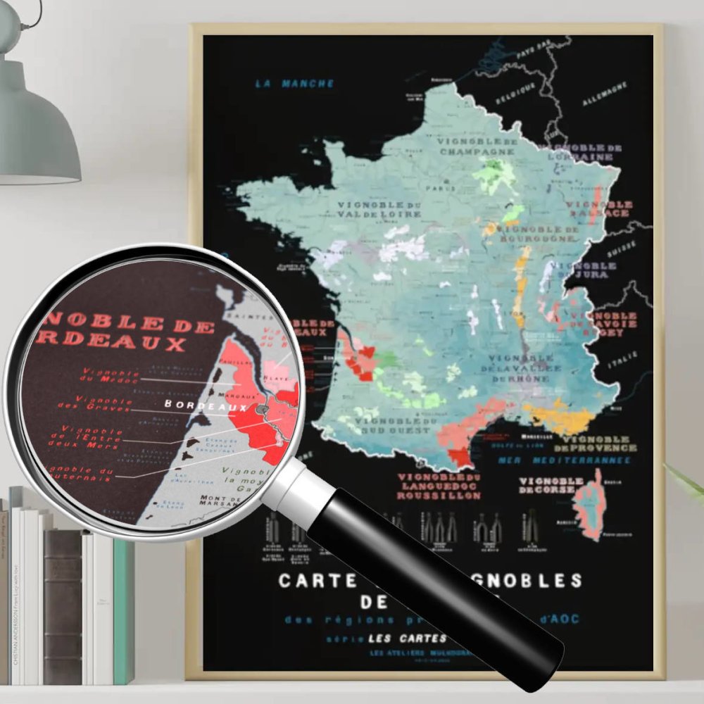 Carte des Vins de France (50 x 70 cm) : : Cuisine et Maison