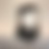 Snood femme, et son headband assorti, en un jersey motifs géométriques couleur argent sur fond noir, doublés en douillette r