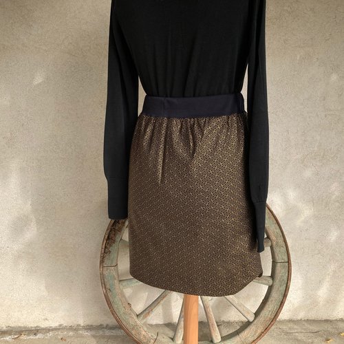 La jupe évasée taille élastiquée Femme BLEU Synthétique LOUPE