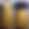Robe trapèze ample à manches courtes dans les tons jaune et bleu marine 