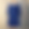Robe trapèze évasée en crêpe viscose bleu à manches 3/4 