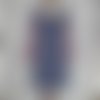 Robe trapèze manches longues en jersey de coton dans les tons bleu et rose 
