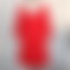 Robe trapèze rouge en crêpe de polyester rouge à manches 3/4 