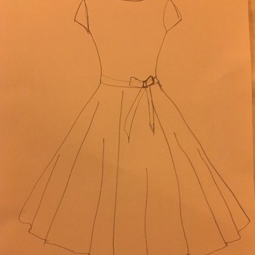 Réservée / robe vintage réalisé dans un tissu fourni par la cliente