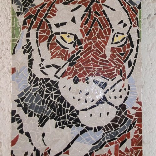 Tableau Tete De Chat En Mosaique Un Grand Marche