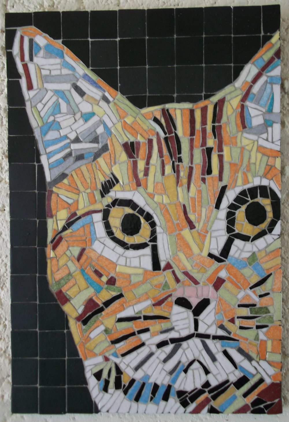 Tableau Tete De Chat En Mosaique Un Grand Marche