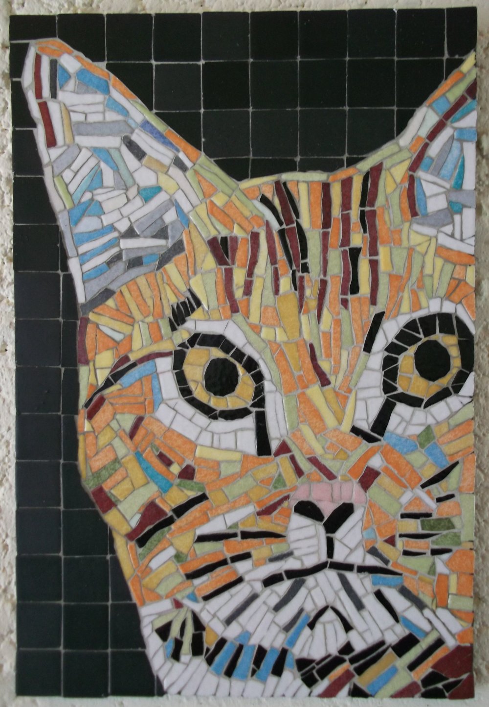Tableau Tete De Chat En Mosaique Un Grand Marche
