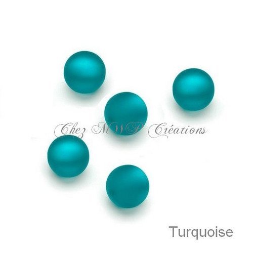 Perles polaris rondes mat 6mm - turquoise