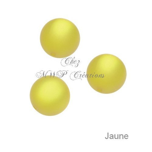 Perles polaris 10mm rondes mat - jaune