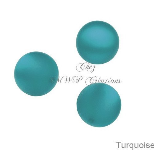 Perles polaris 10mm rondes mat - turquoise