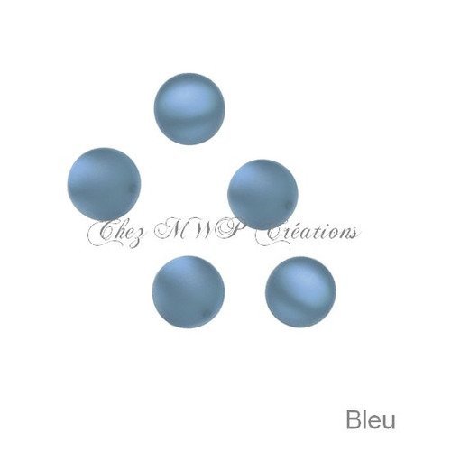 Perles polaris rondes mat 6mm - bleu