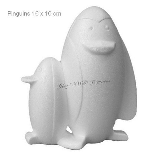 Pingouins 16 x 10 cm polystyrène blanc