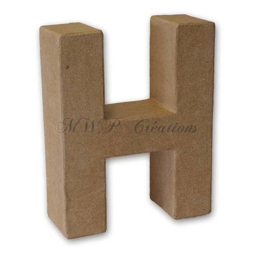 Lettre 3d "h"  (carton/papier maché) à customiser 