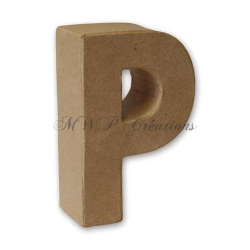 Lettre 3d "p" (carton/papier maché) à customiser 