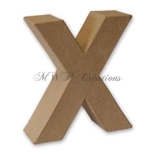 Lettre 3d "x" (carton/papier maché) à customiser 