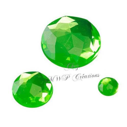 Strass pierres glamour rondes - vert -
