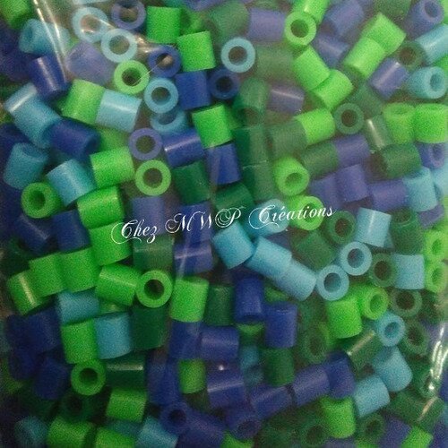 Perles à repasser - mix bleu / vert 