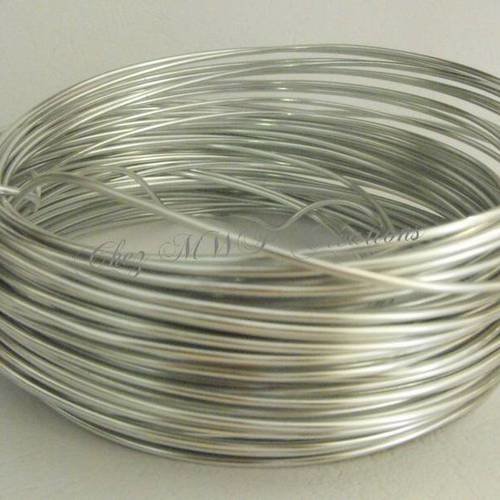 Fil aluminium 2 mm (2 mètres) - argent 