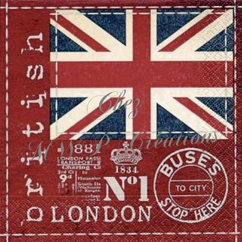 Serviette en papier 33x33 cm - " british flag " 