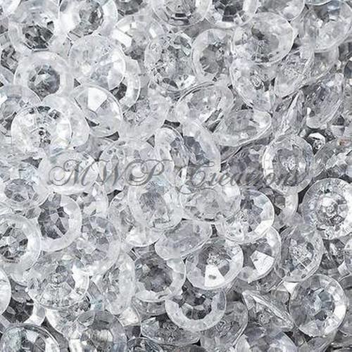 Mini diamant décoratif (pvc) transparent - cristal (x 25) 