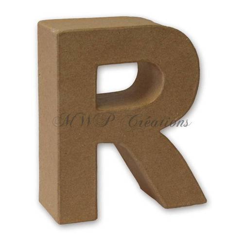 Lettre 3d "r" (carton/papier maché) à customiser 
