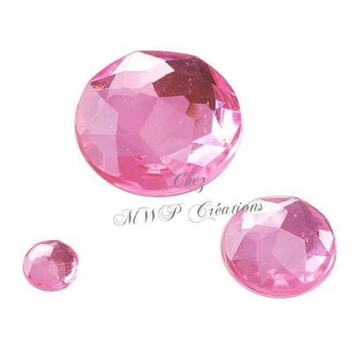 Strass pierres glamour rondes - rose -