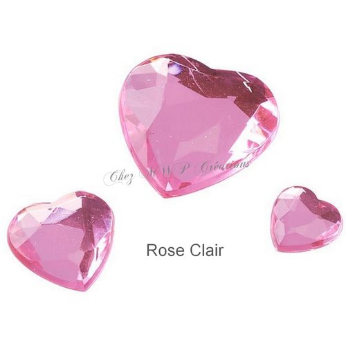 Strass pierres glamour coeurs - rose - 