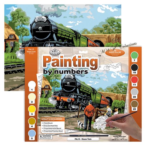 Tableau peinture par numéros "train à vapeur"