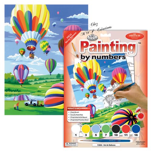 Tableau peinture par numéros "les montgolfières"