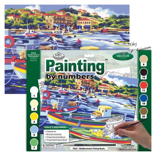 Tableau peinture par numéros "bateaux de pêche méditerranéens"