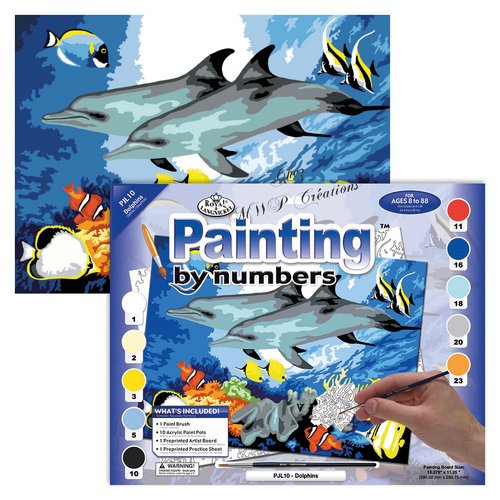 Tableau peinture par numéros "dauphins"