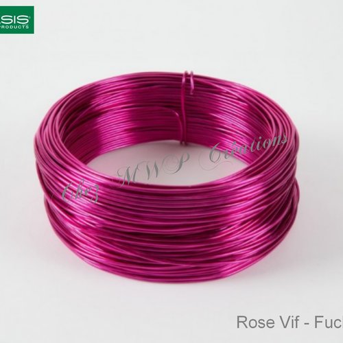 Fil aluminium 2mm x 60 metres rose vif