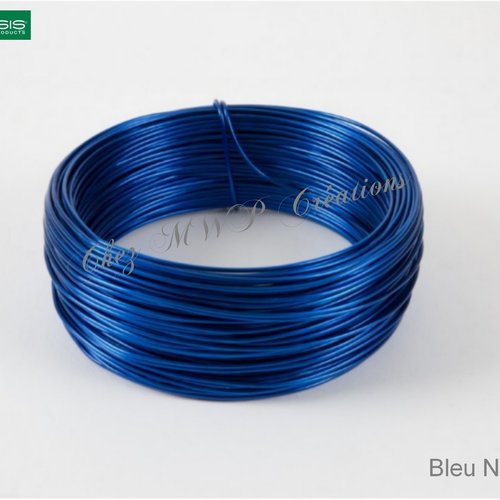 Fil aluminium 2mm x 60 metres bleu nuit