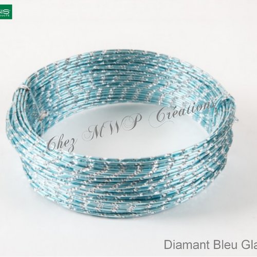 Fil aluminium diamant 2mm x 30 metres bleu glacé