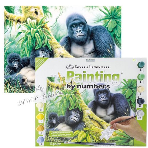 Tableau peinture par numéros "gorilles de montagne"