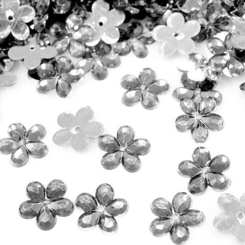 50 fleurs sequins transparents / nombreux coloris / petites fleurs sequins paillettes à coudre ou coller