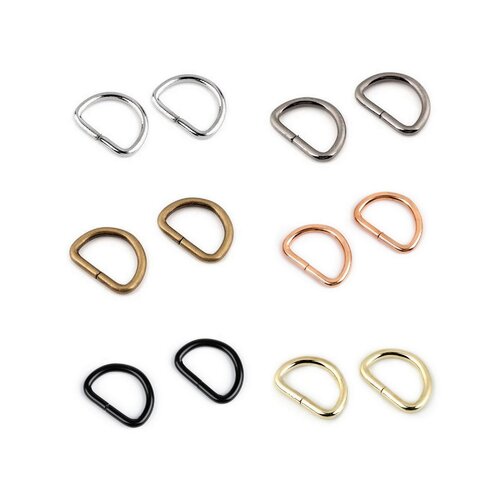 4 boucles étrier métal - 12/20/25/32/38/50mm / argent, bronze, or / demi boucles anneaux forme d, réglage et connexion de sangle