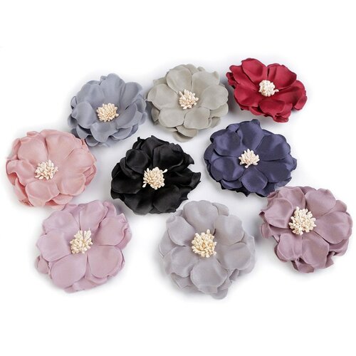 Grosse fleur tissu 75mm / nombreux coloris / broche fleur, accessoire coiffure, fleur cheveux, fleur en tissu, fleur décorative à coudre
