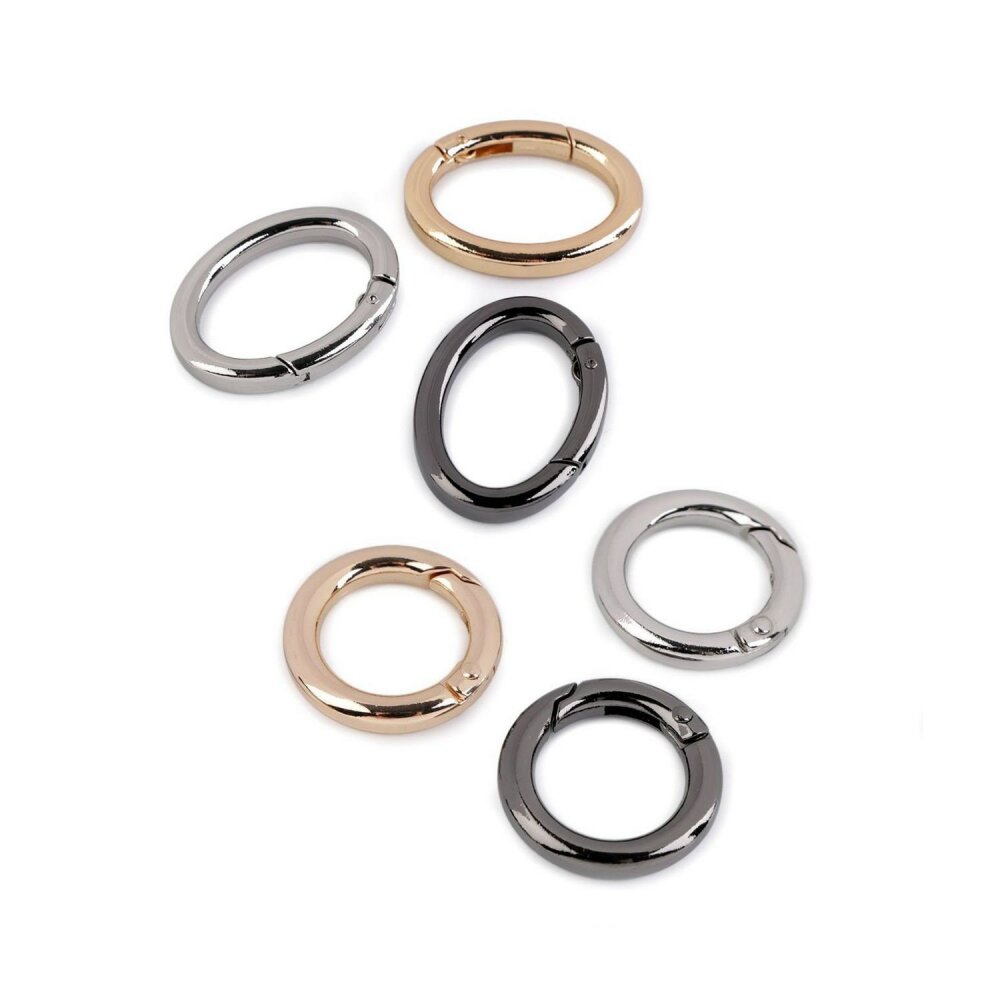 2 boucles mousquetons ronds ou ovales en métal / argent, bronze, or, noir  /attache métal, porte-clés, anneaux ouverts - Un grand marché