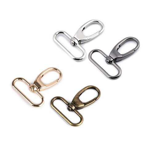 4 petits mousquetons pivotants / métal argent ou bronze / attaches clips  crochets porte-clés fermoirs accroche métal