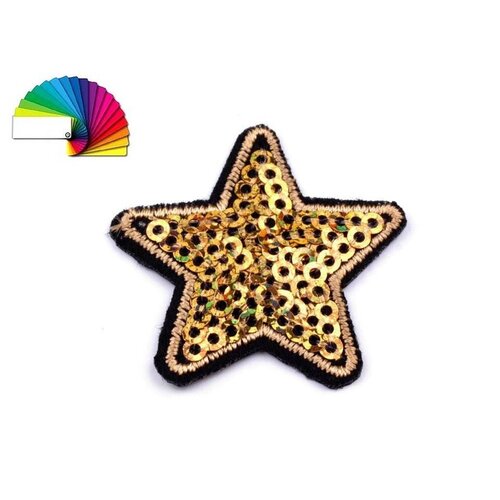 5 patch thermocollant étoile sequins 35mm / nombreux coloris / patch transfert étoiles avec sequins paillettes, application thermocollante