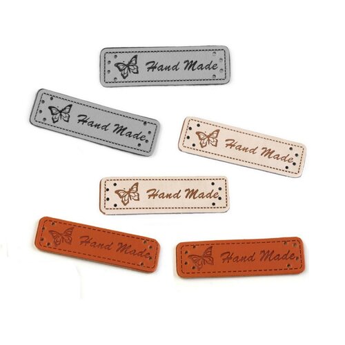 10 etiquettes simili cuir hand made/ étiquettes de marquage, tags handmade, étiquettes fait main, etiquettes cuir