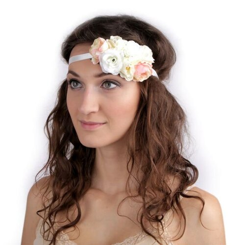 Headband floral stretch / accessoire de coiffure mariage champêtre romantique