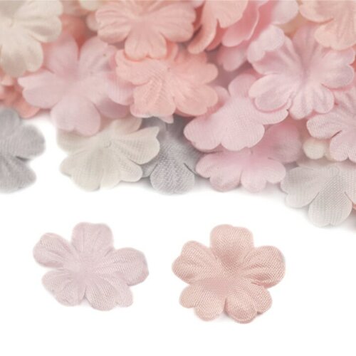 10 pétales fleurs satin 14mm / nombreux coloris / création de fleurs mariage, fleurs headband, fleurs diy décoration